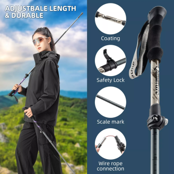 Qunature | Trekkingstöcke – Leichte und robuste Wanderstöcke aus 7075 Aluminium, bis 130 cm verstellbar